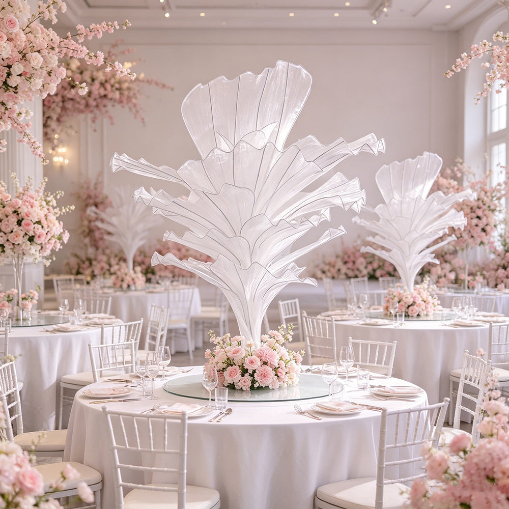 Flowerva Pure White Artistic Wedding Table Decorations
