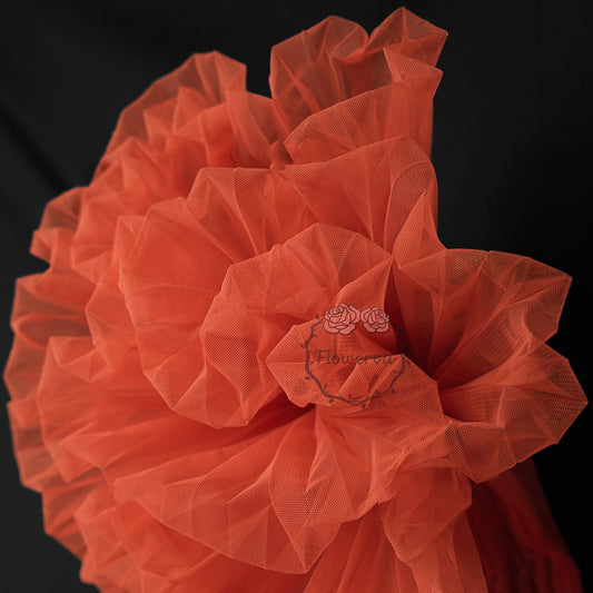Honey Love Orange Red Pleated Fabric Bouquet