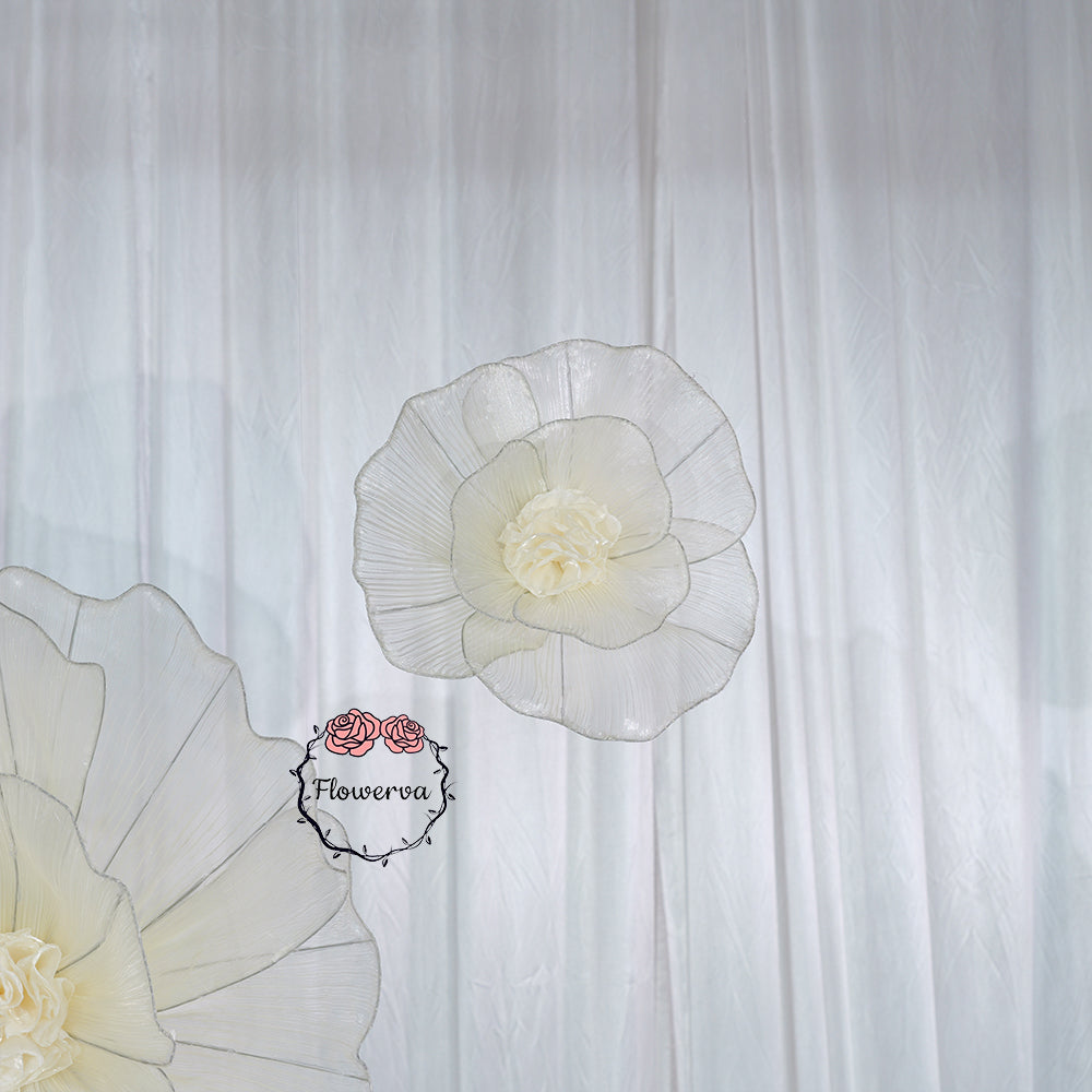 Flowerva Giant Tulle Flower Centerpiece Wedding Decor Champagne