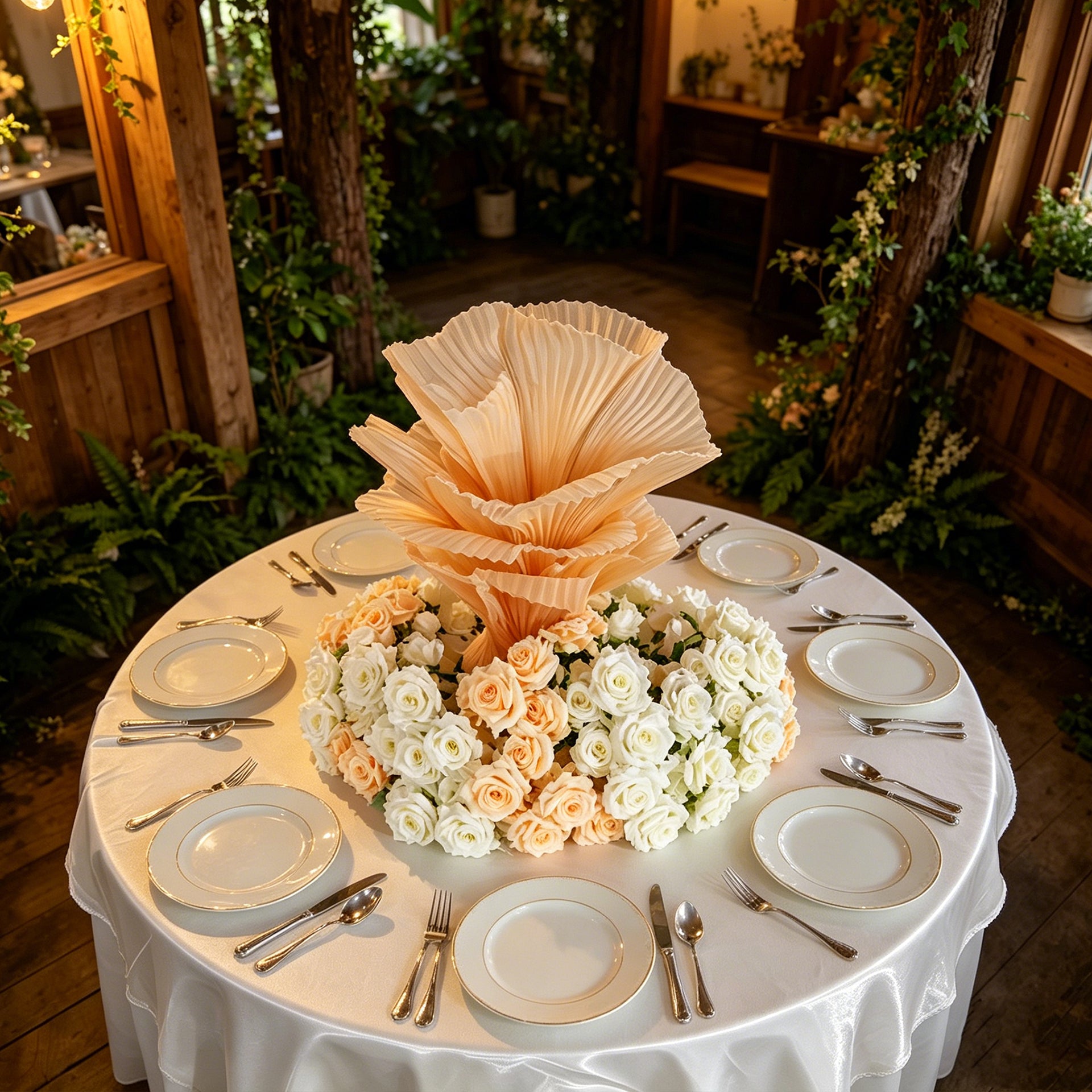 Flowerva "Romantic Light" Table Flower Wedding Decoration/Home Decor