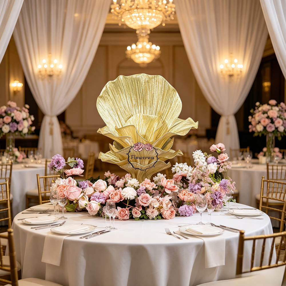 Flowerva Champagne Gold French Vintage Wedding and Home Art Decoration