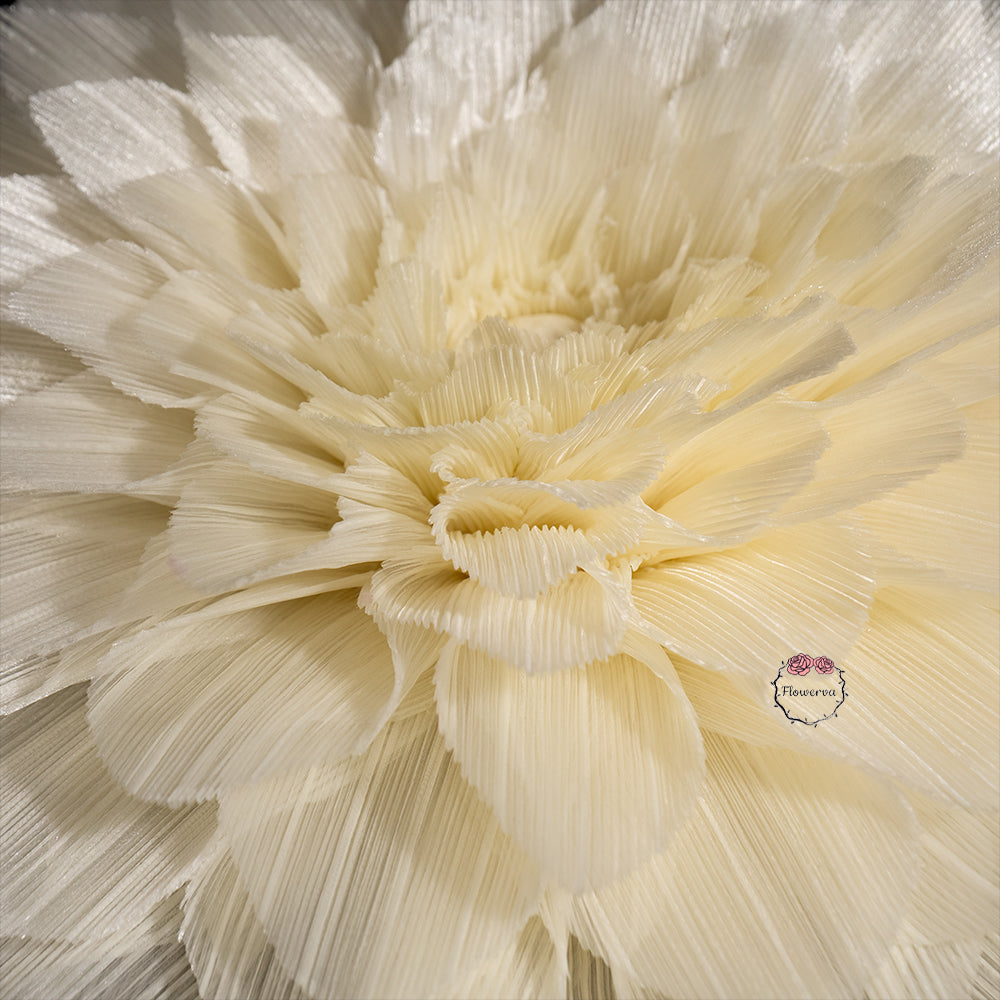 Flowerva Cream Giant Dali Fabric Flower Decor
