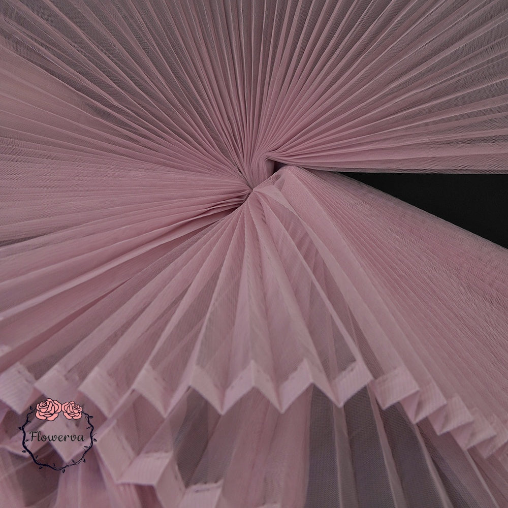Flowerva Lotus Root Pink Great Pleated Organza Crinkle Fabric 6324