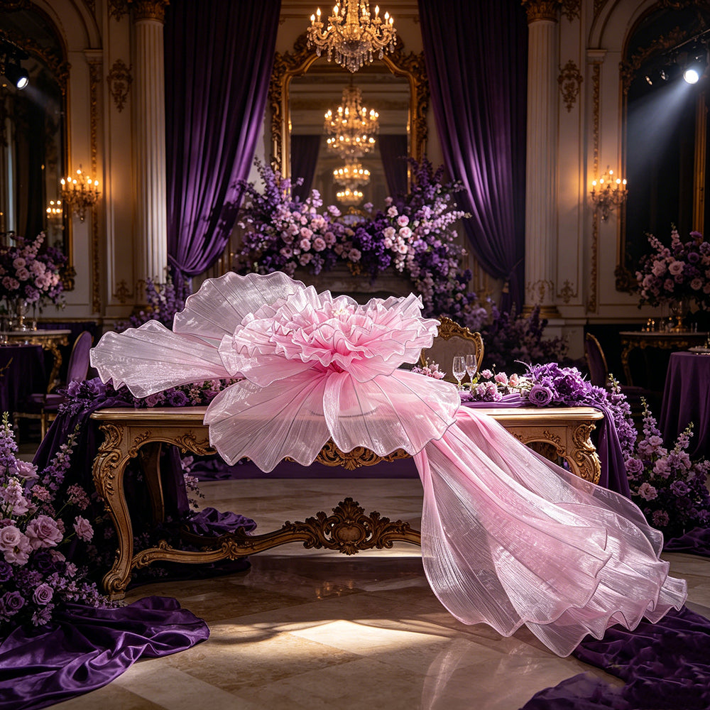 Flowerva Luminous Ruffle Veilscape Wedding Decoration