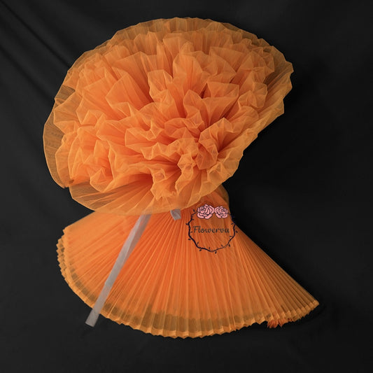 Lively Orange Pleated Fabric Bouquet