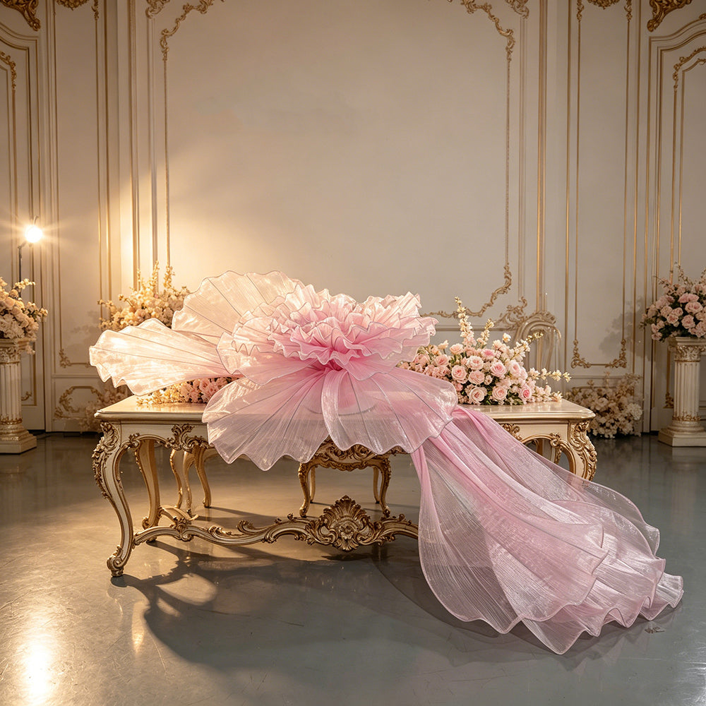Flowerva Luminous Ruffle Veilscape Wedding Decoration