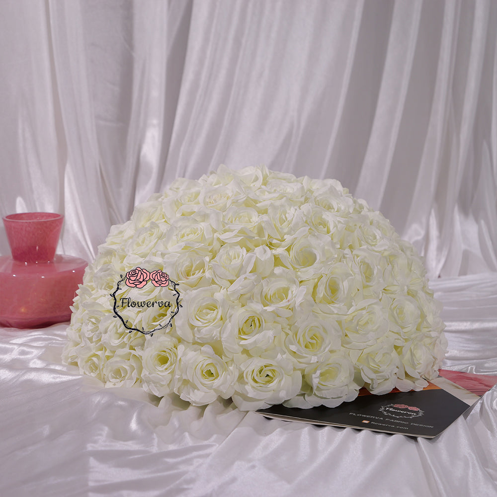 Flowerva 70/60/50/40/30cm White Rose Floral Ball Wedding Party Banquet Table Centerpieces