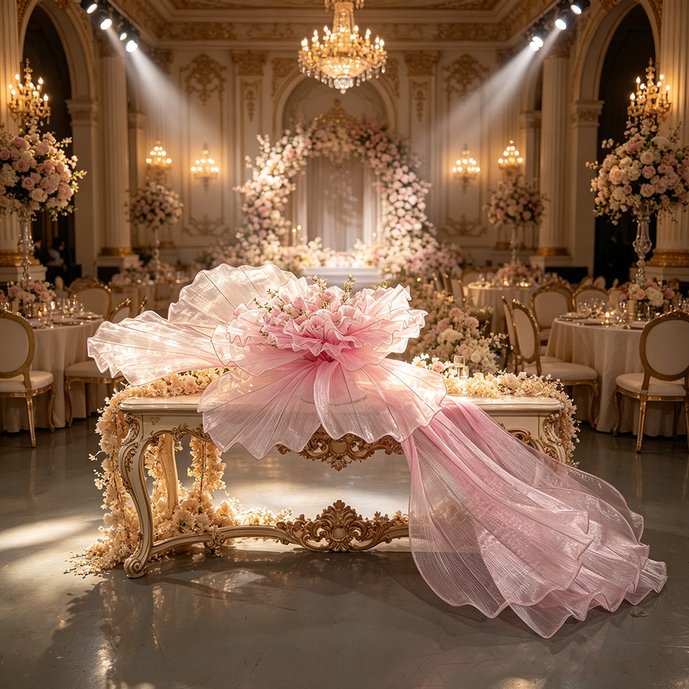 Flowerva Luminous Ruffle Veilscape Wedding Decoration