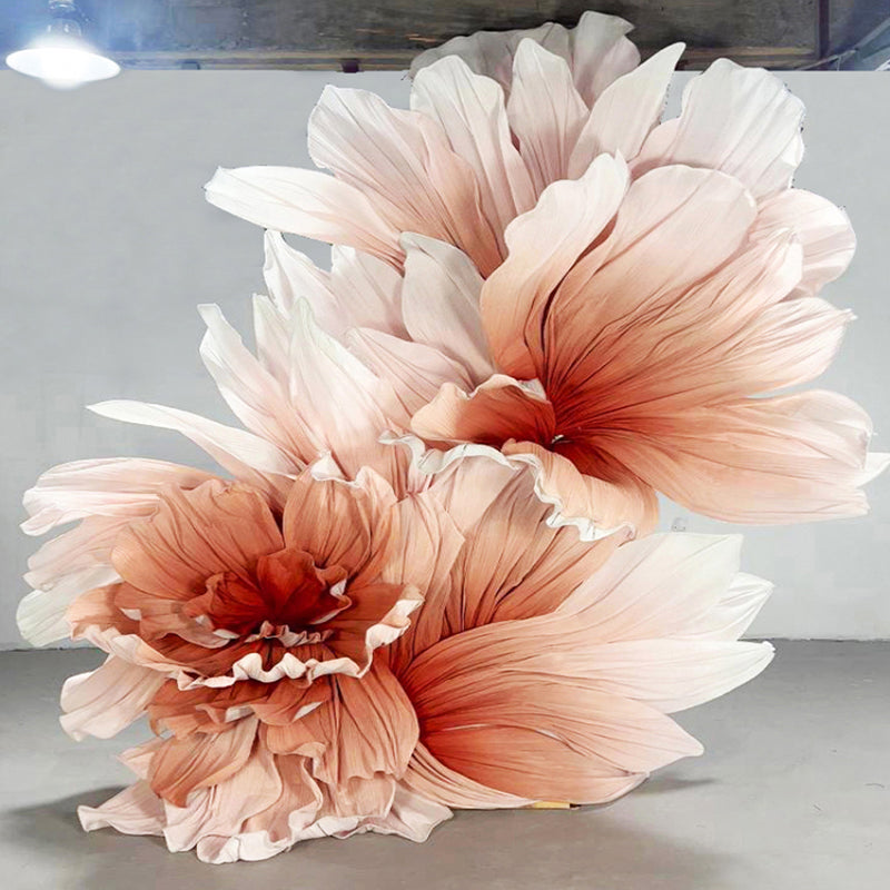 Flowerva Pleated Gradient Color Textured Fabric Handmade DIY Decoration