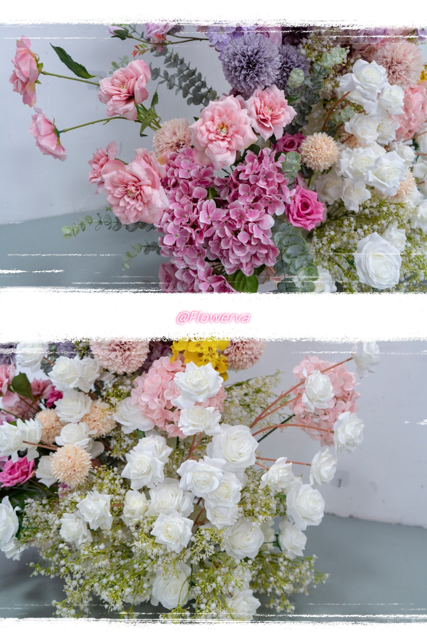 Pink Purple Wedding Decoration Arch Flower Art Set Simulation Flower Background