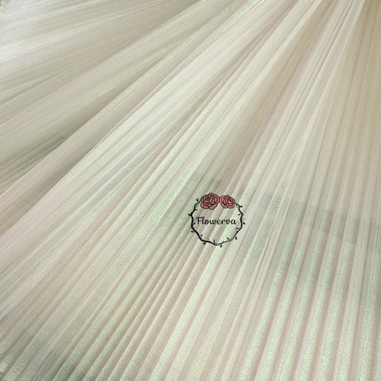 Flowerva Pearlescent White Brilliant Fabric Wedding Stage Decoration Design Fabric