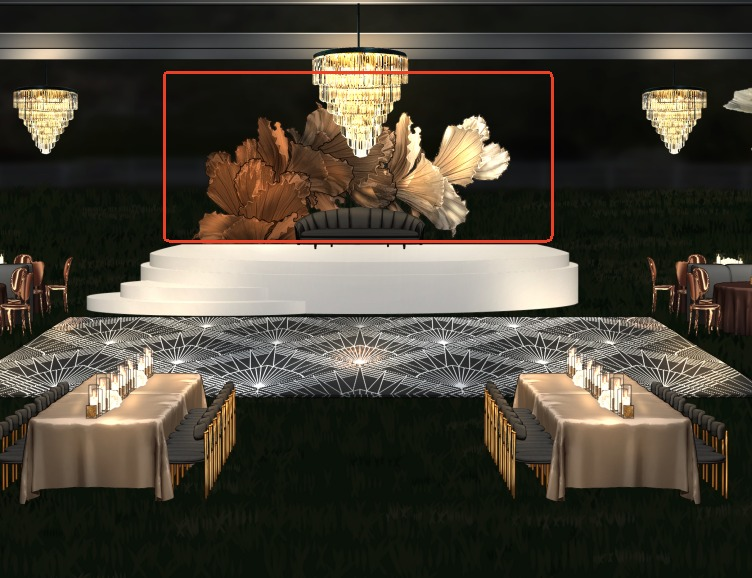 Size L 24ft X H 16ft Stage decoration 50% deposit
