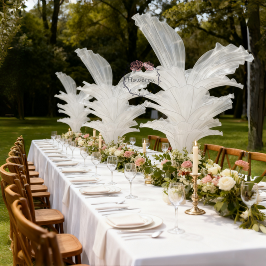 Flowerva Fabric Table Flower White 6ft (Without Flowers)