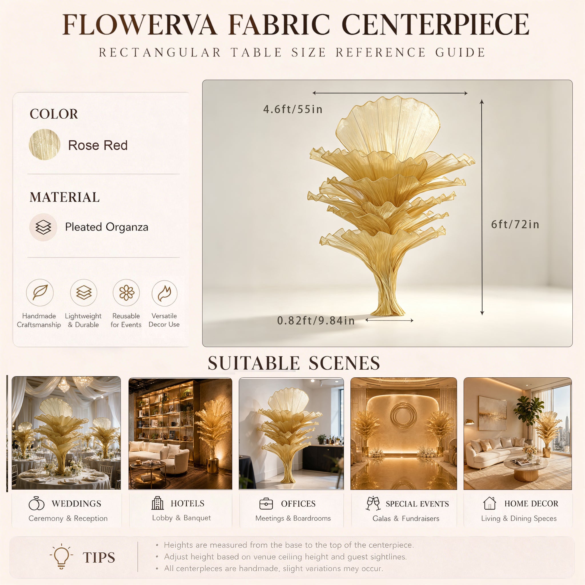 Flowerva French Vintage Wedding Ceremony Champagne Gold