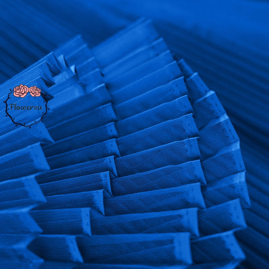 Flowerva Klein Blue Great Pleated Organza Crinkle Fabric 6324