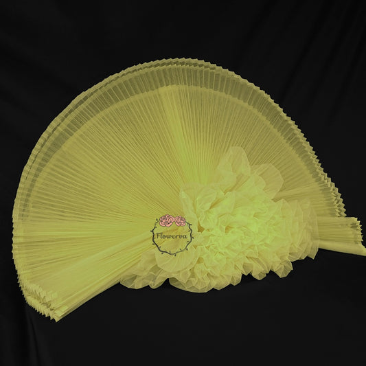 Flowerva Bright Yellow Great Great Organ Pleated Organza Crinkle Fabric 6324