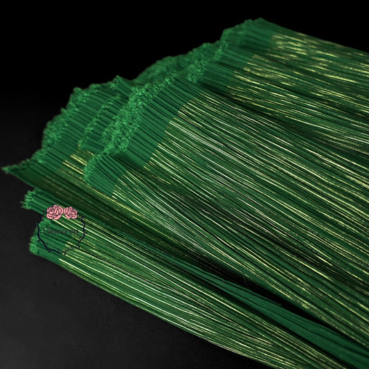 Green Hot Gold Stamping Wrinkle Pleating Texture Fabric Wedding Decoration