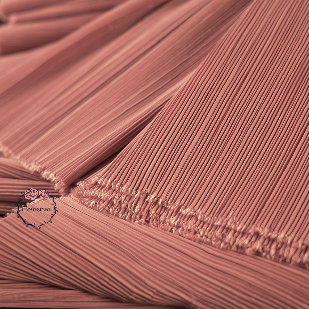 Tissu de gravure de décoration plissé Flowerva rose gris foncé
