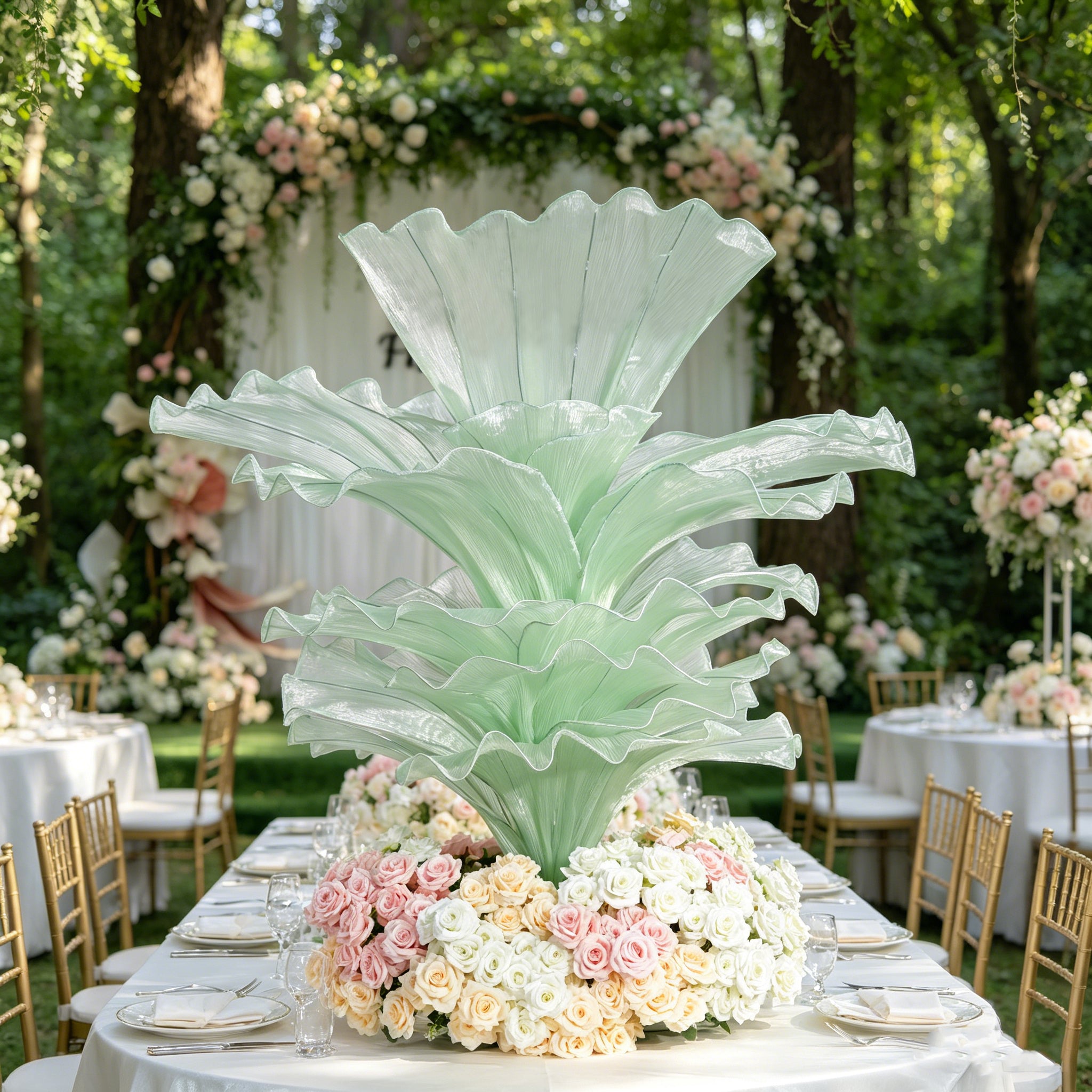 Flowerva Height Fabric Table Flower Wedding Decor(Without Flowers)