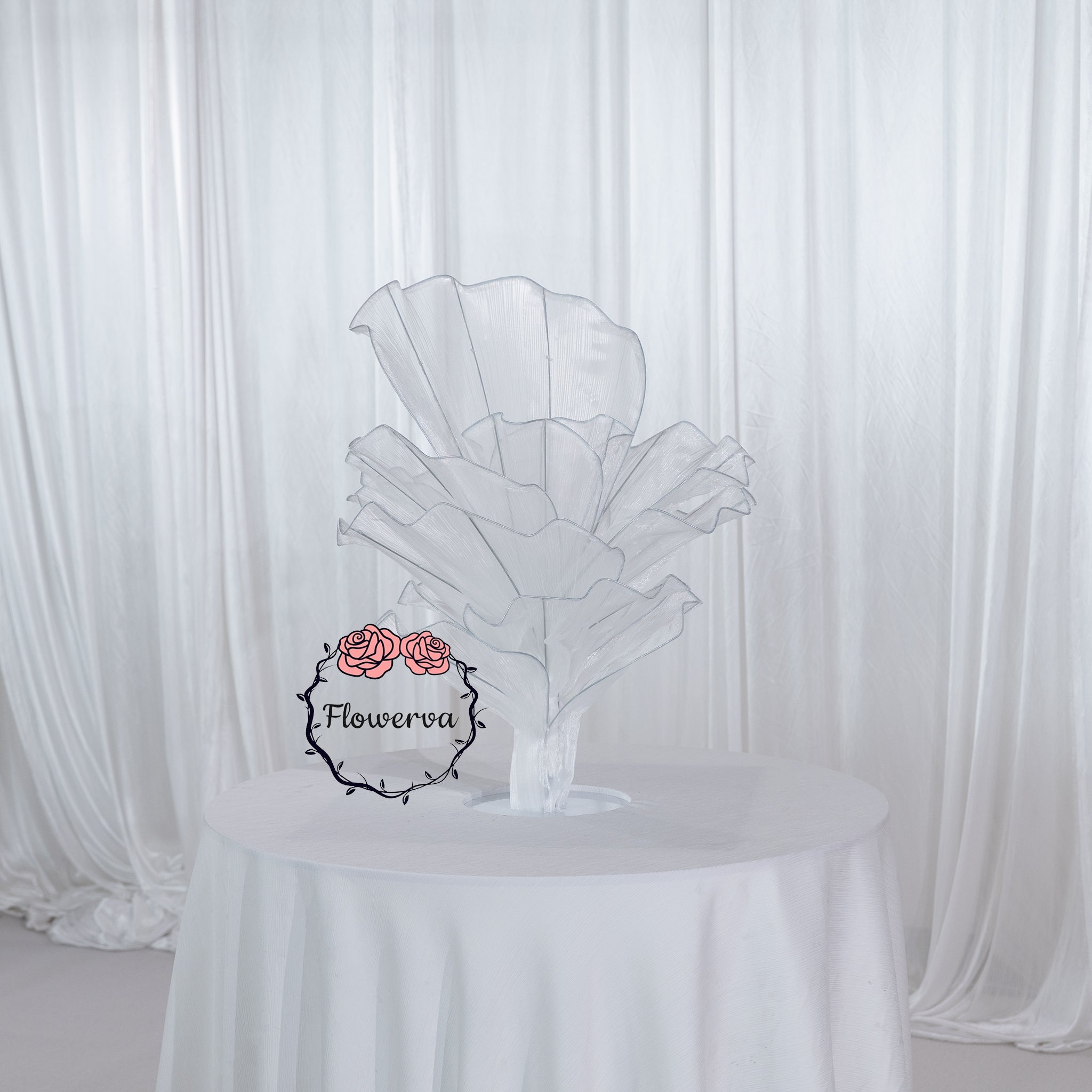 Flowerva Artistic Table Flower Wedding Decor Pure White 60cm