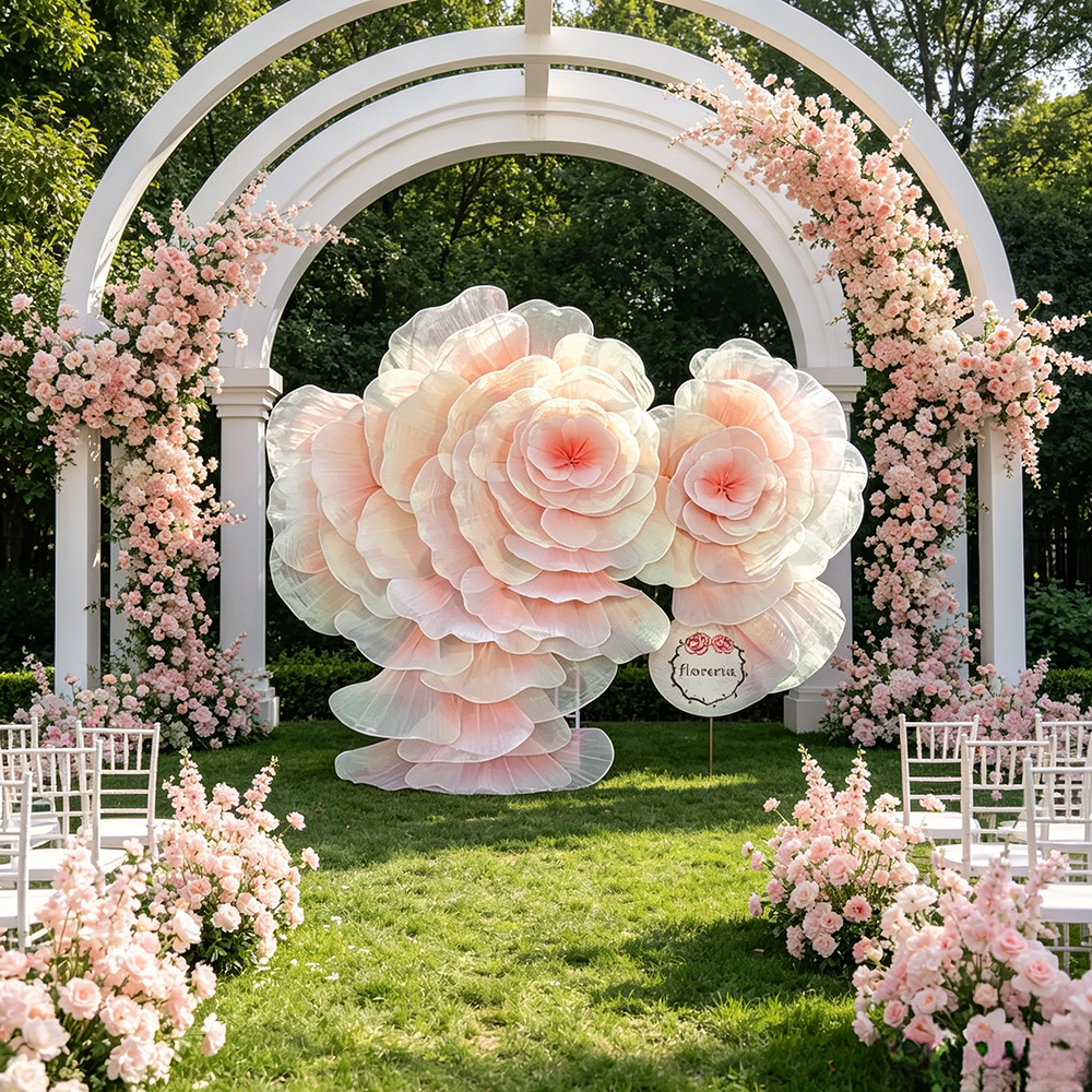 Flowerva Romantic Flower Art – Oversized 3D Petal Wedding Event Installation