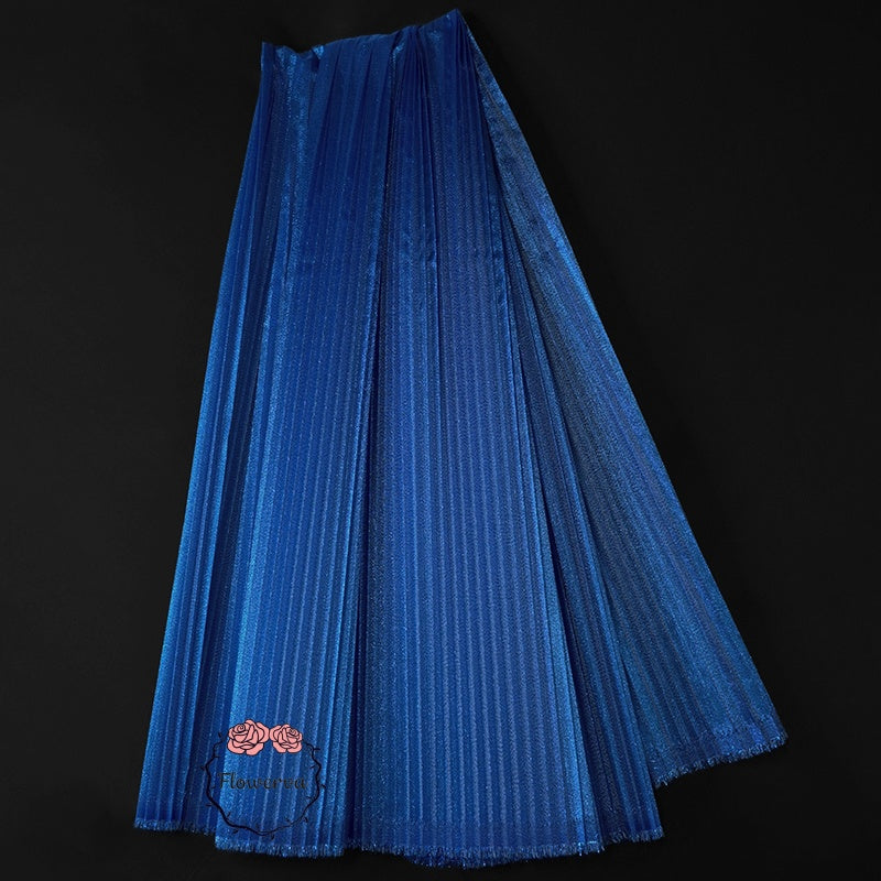 Flowerva – tissu nacré brillant bleu profond, décoration de scène de mariage