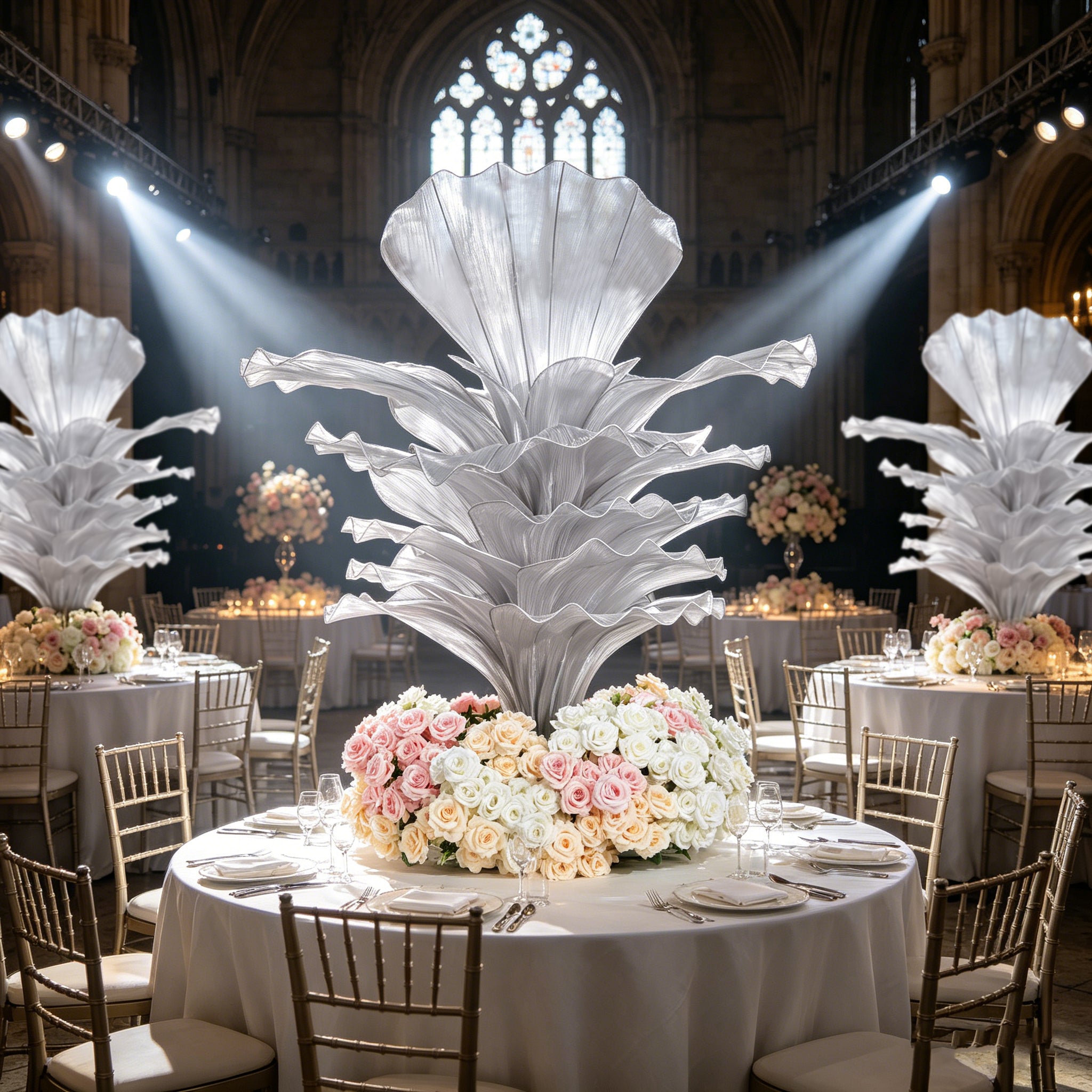 Flowerva''Morning Mist in the Mountains'' Grey Wedding Table Flower Decoration