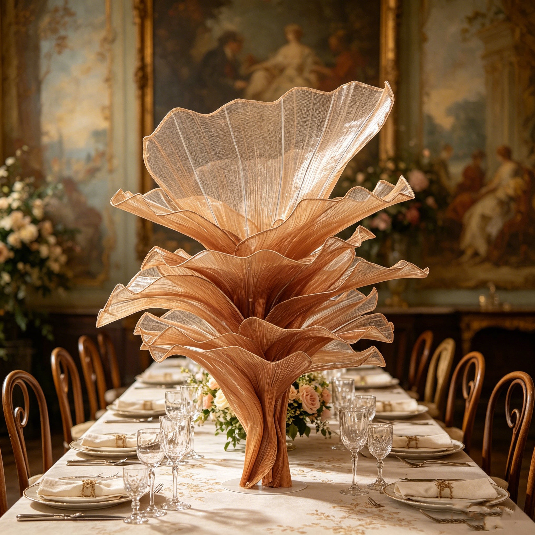 Flowerva Brown Table Flower Wedding Decoration (With Base)