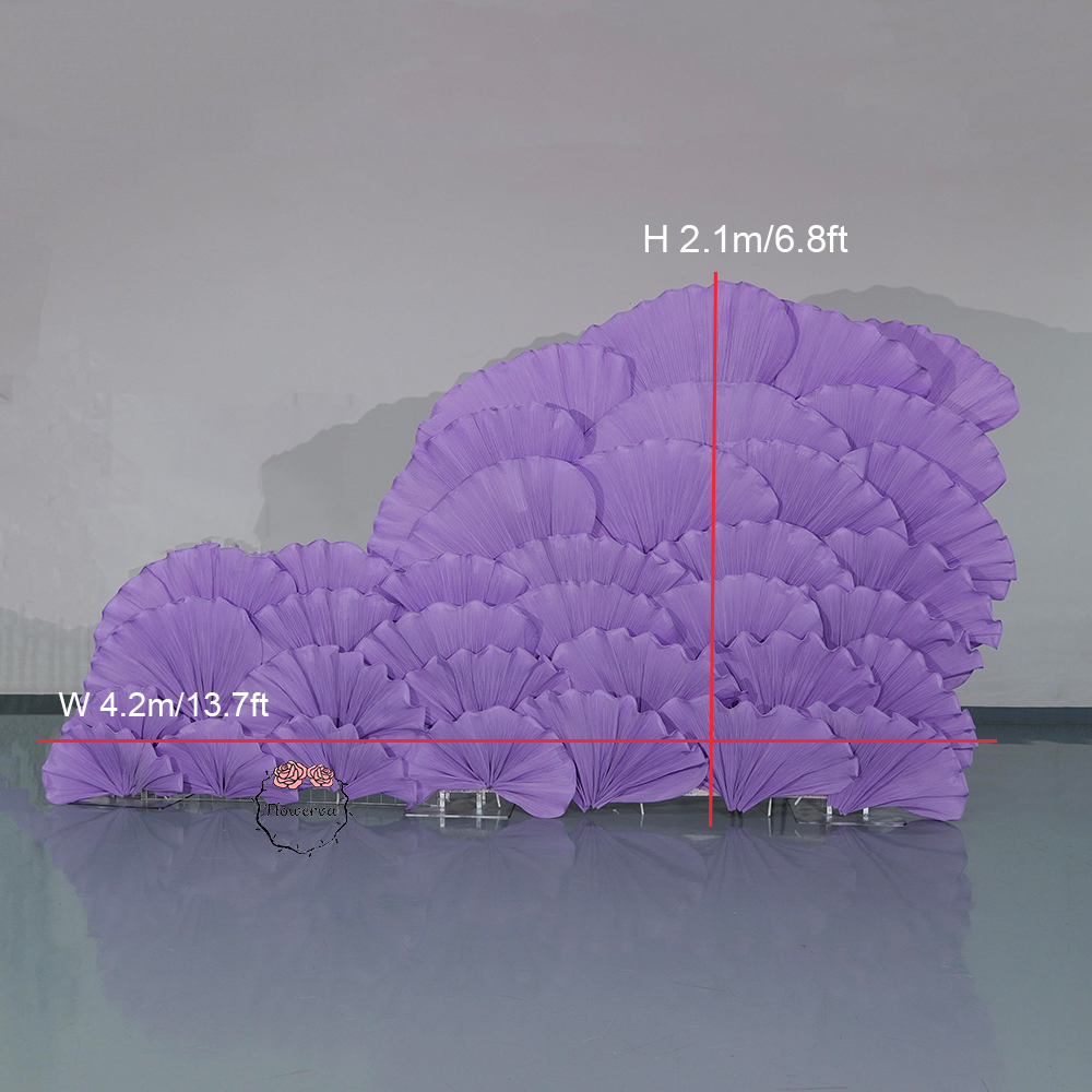 Flowerva Giant Crystal Purple Petal Wave Wedding Party Decoration
