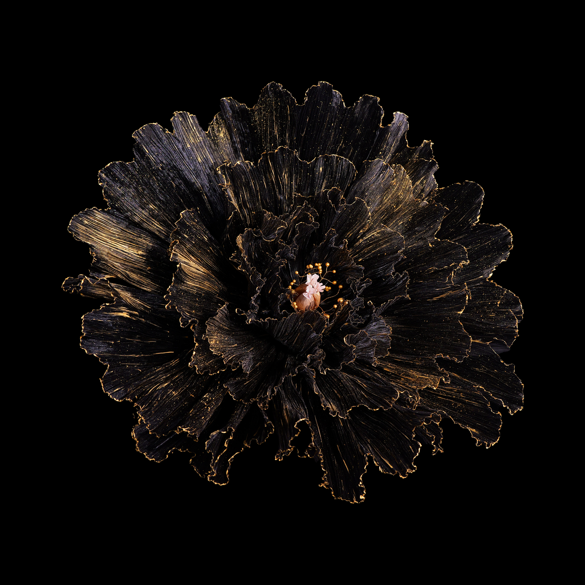 Flowerva Gilded Shadow Fabric Flower | Luxury Wedding Statement Floral & Event Decor