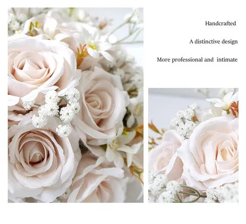 Flowerva Pastoral 30cm Rose Flower Ball Wedding Party Table Center Bonquet Arrangemen