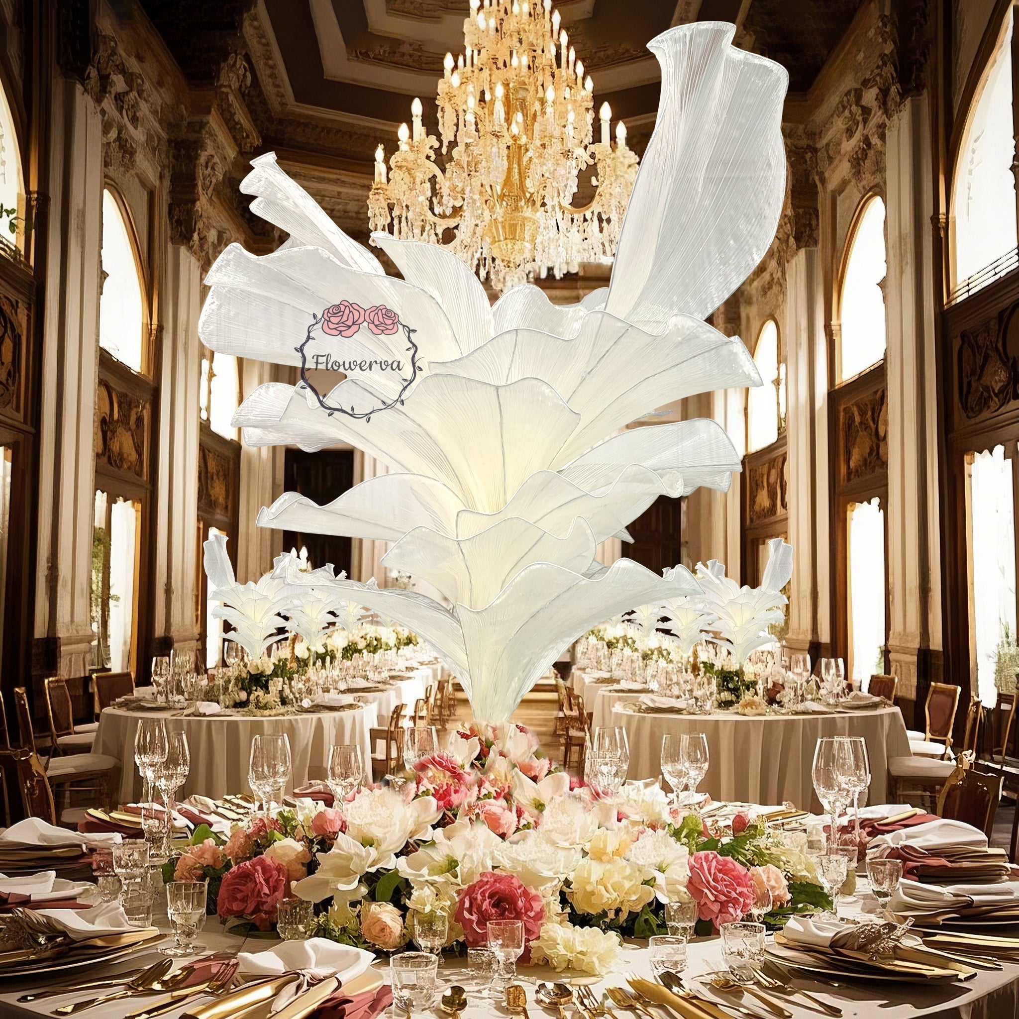 Flowerva Fabric Table Flower Wedding Decor(Without Flowers)