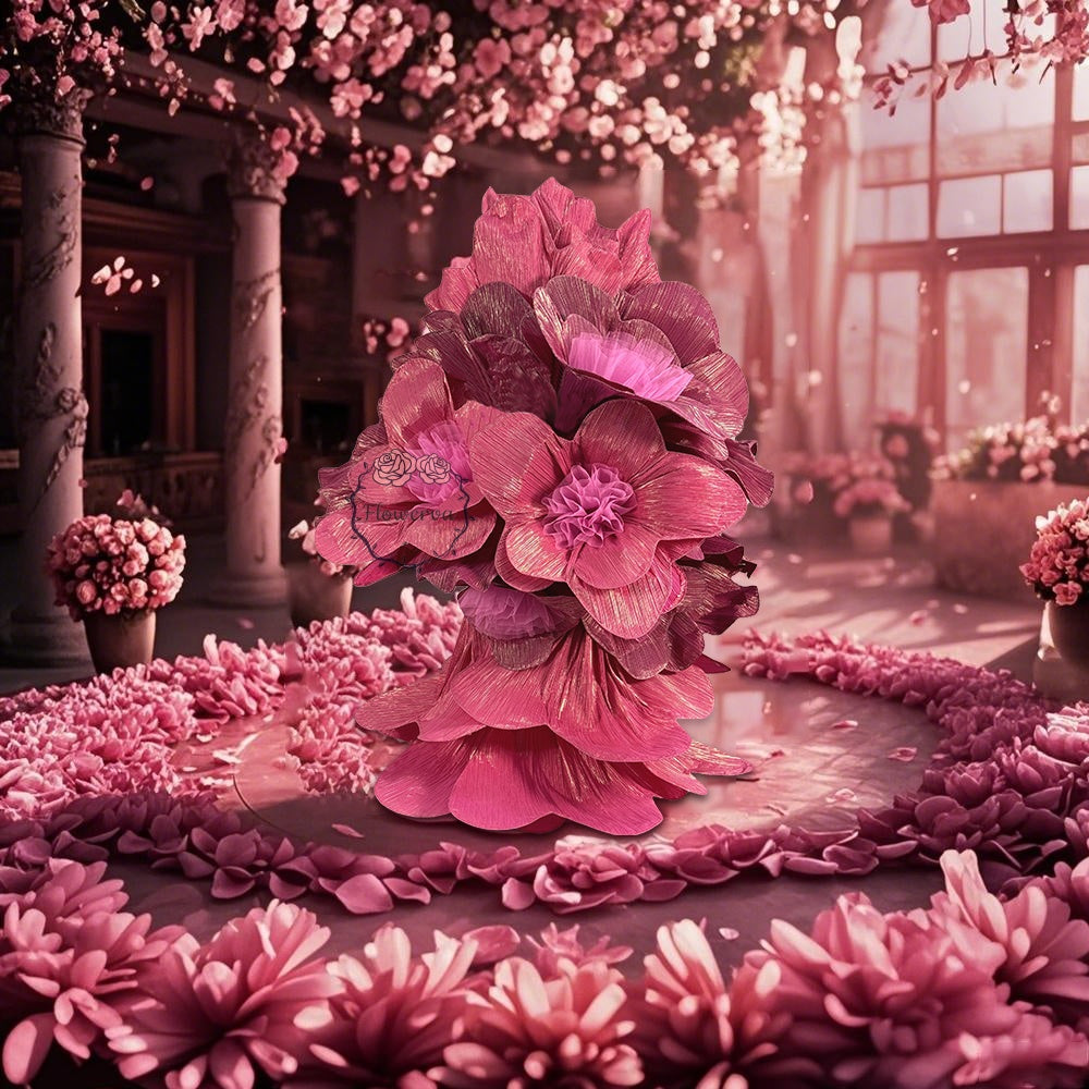 Flowerva Romantic And Passionate Red Purple Cloud Rose Styling Wedding Decor