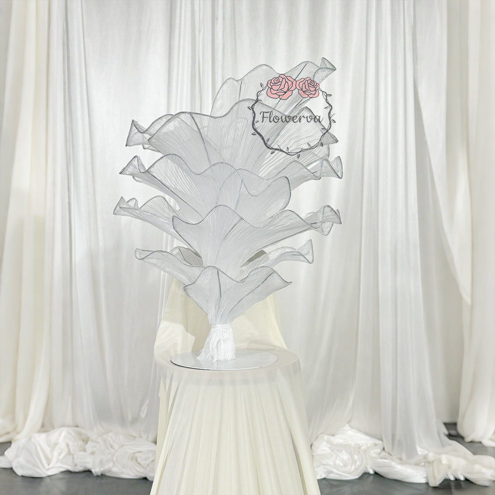 Flowerva Graceful White Table Flower Wedding Decoration(With Base)