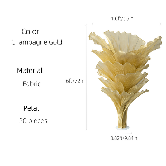 Flowerva Champagne Gold French Vintage Wedding and Home Art Decoration