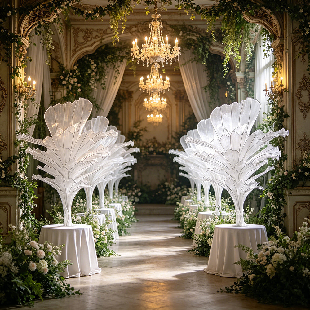 Flowerva Pure White Artistic Wedding Table Decorations