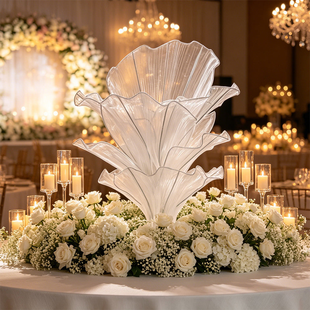 Flowerva Pure White Artistic Wedding Table Decorations