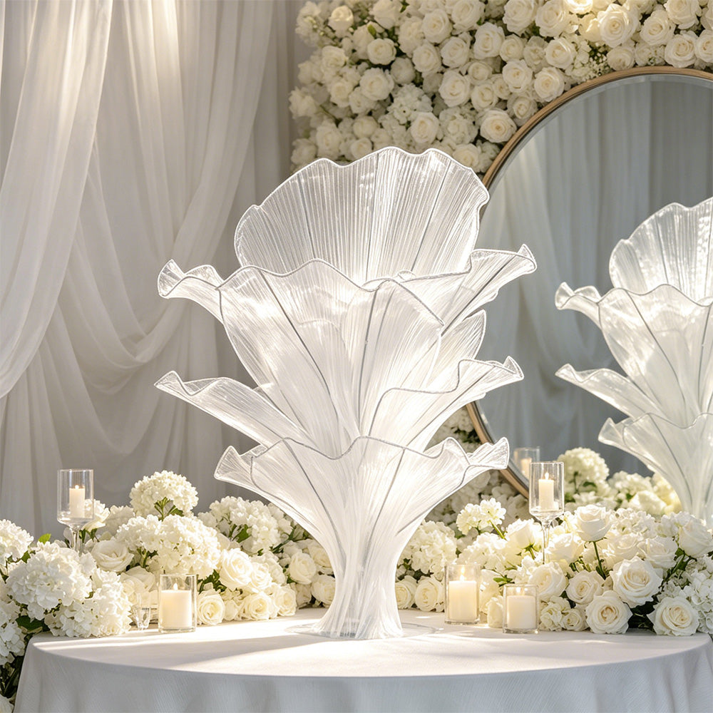 Flowerva Pure White Artistic Wedding Table Decorations