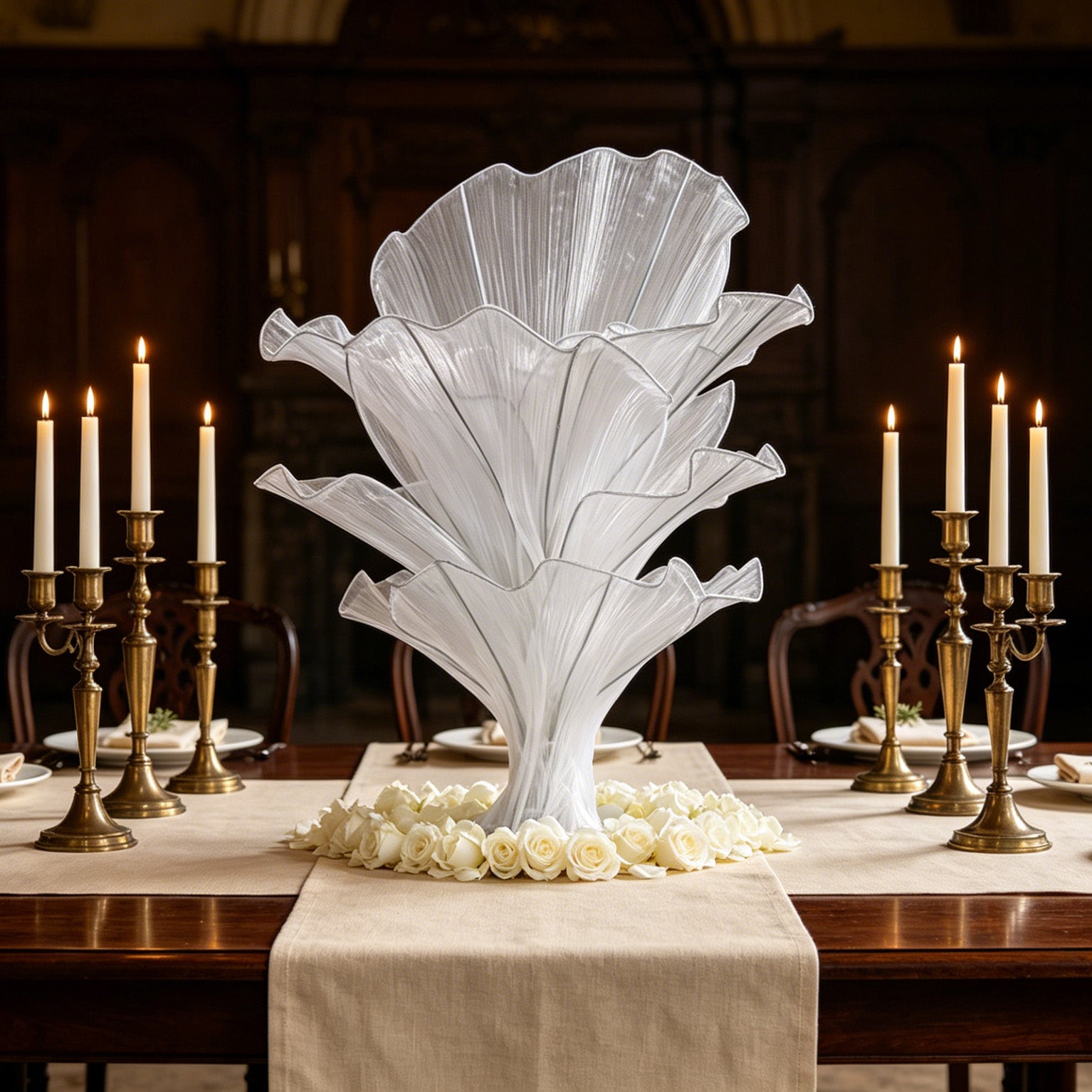 Flowerva Pure White Artistic Wedding Table Decorations