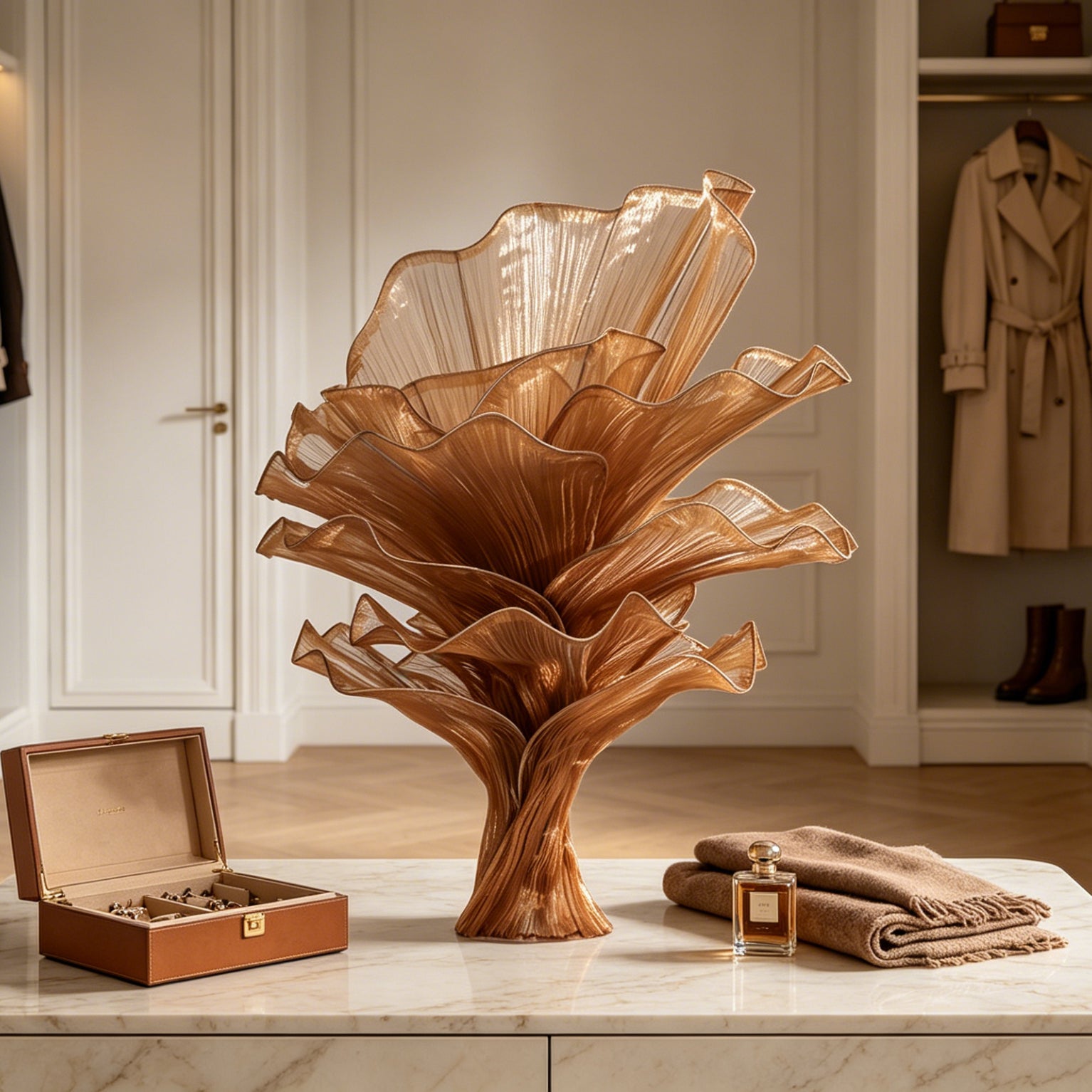 Flowerva Brown Table Flower Wedding Decoration (With Base)