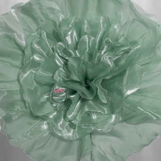 Flowerva Soft Green Dew Ruffle Fabric Decor
