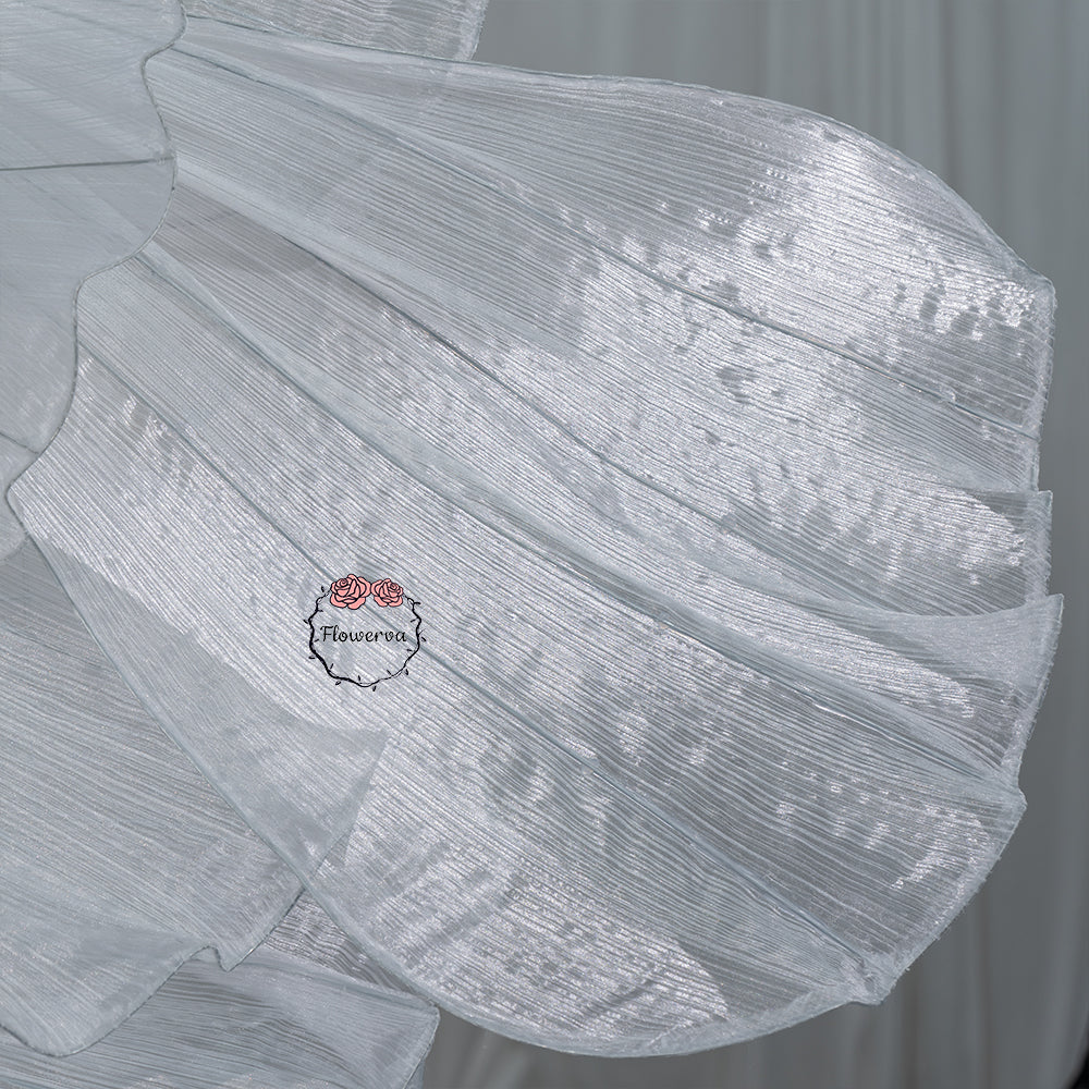 Flowerva White Sheer Fabric Floral Arrangement Decor(without flowers)