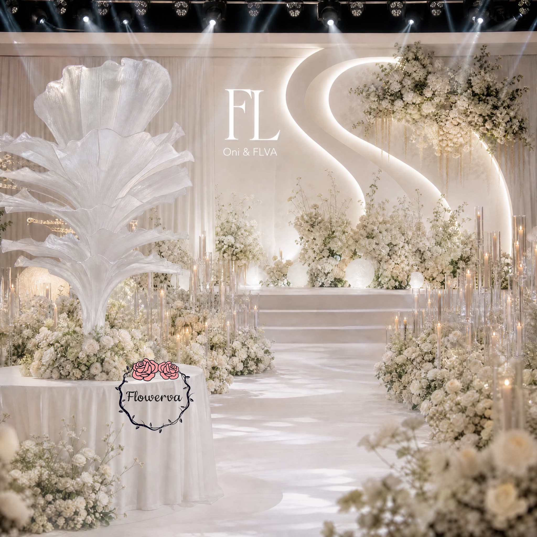 Flowerva Height Fabric Table Flower Wedding Decor(Without Flowers)