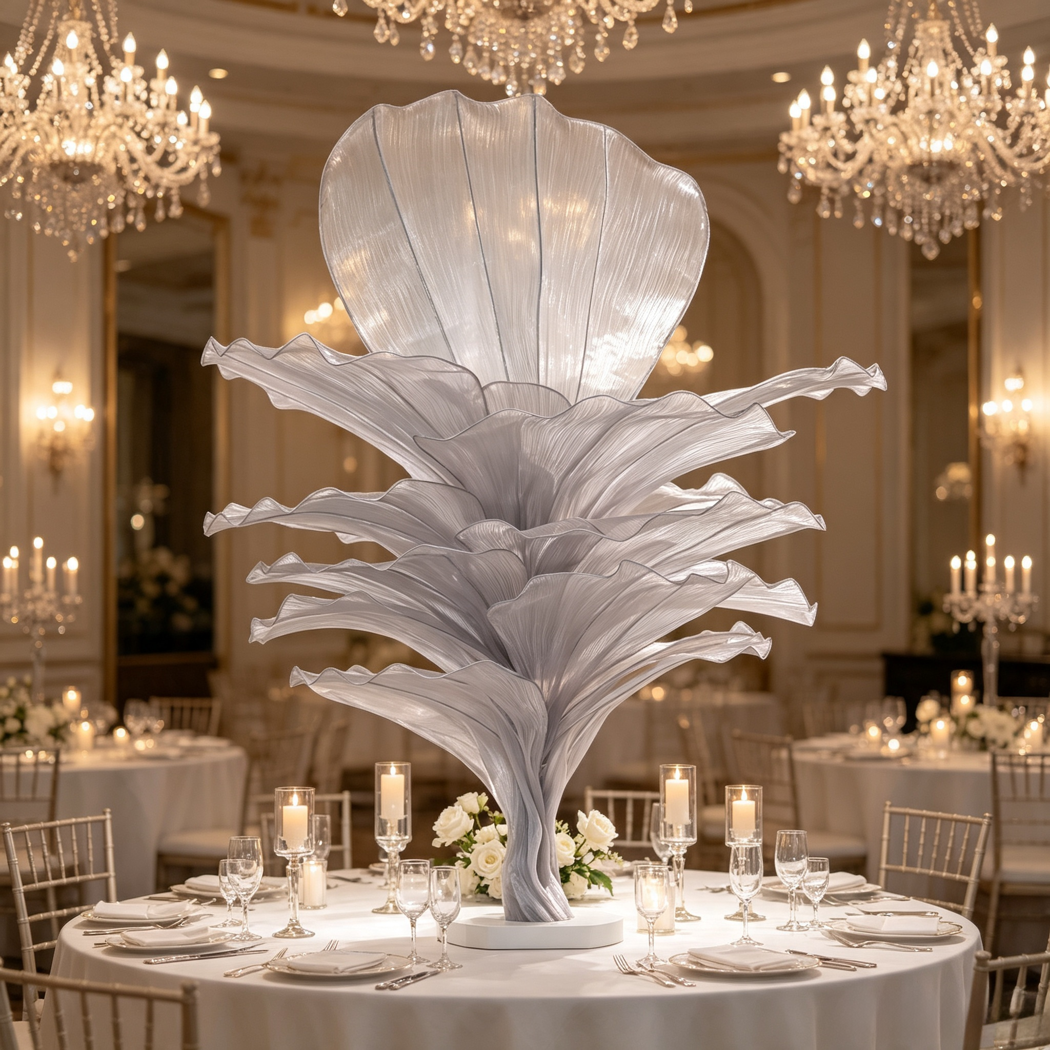 Flowerva''Morning Mist in the Mountains'' Grey Wedding Table Flower Decoration