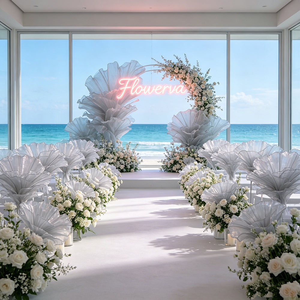 Flowerva''Morning Mist in the Mountains'' Grey Wedding Table Flower Decoration