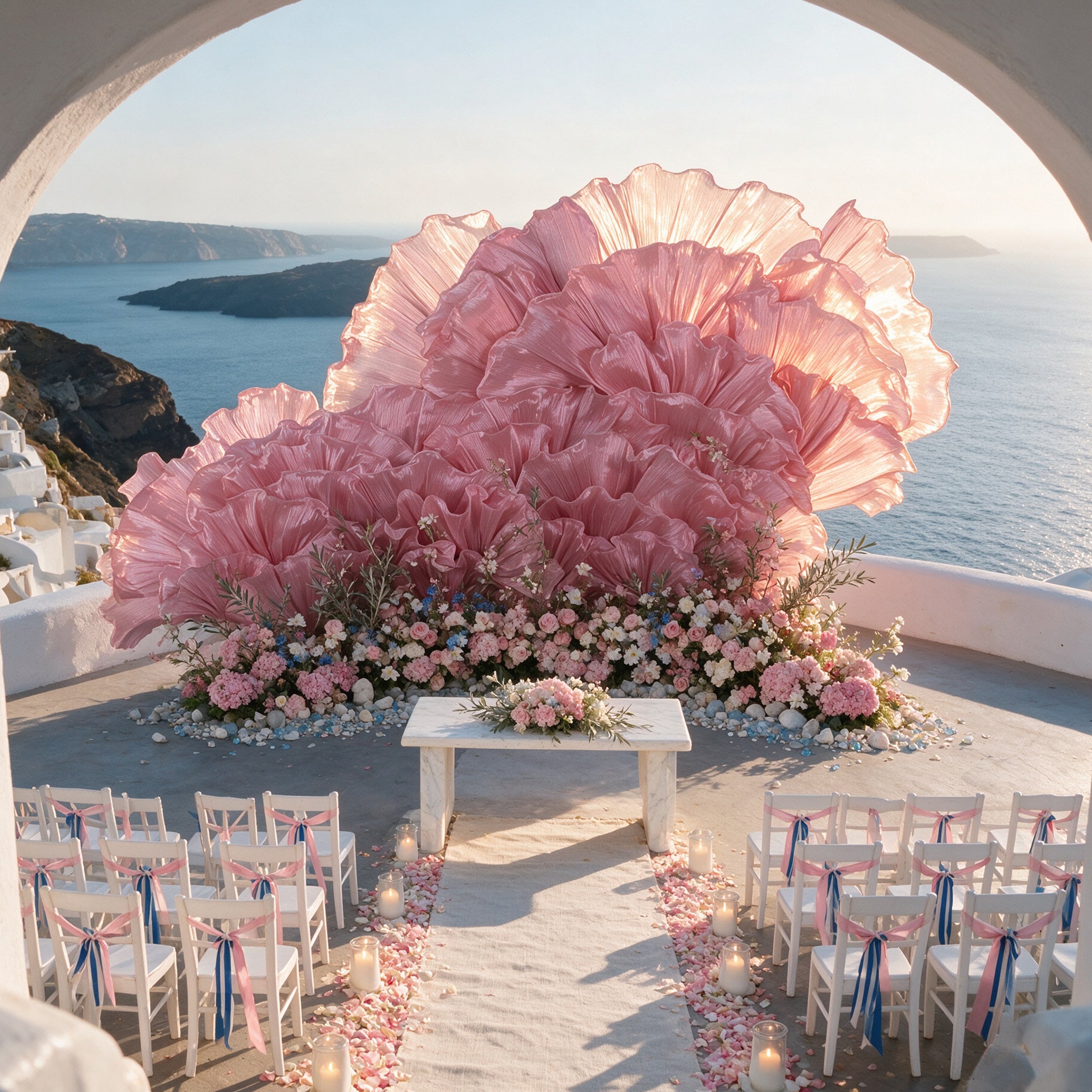 Flowerva Giant Crystal Petal Wave Wedding Party Decoration