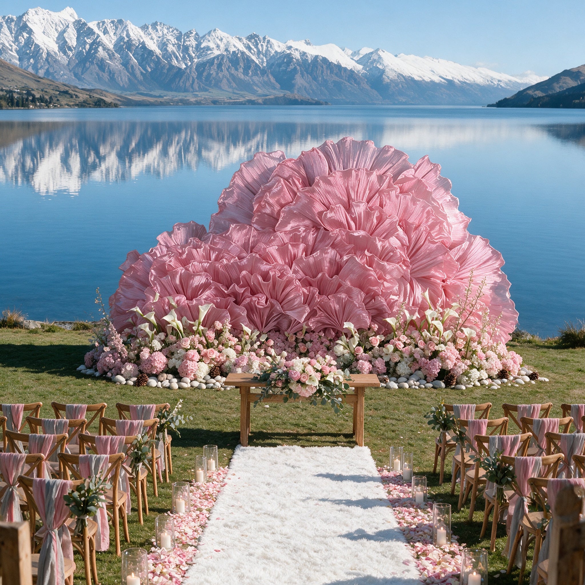 Flowerva Giant Crystal Petal Wave Wedding Party Decoration