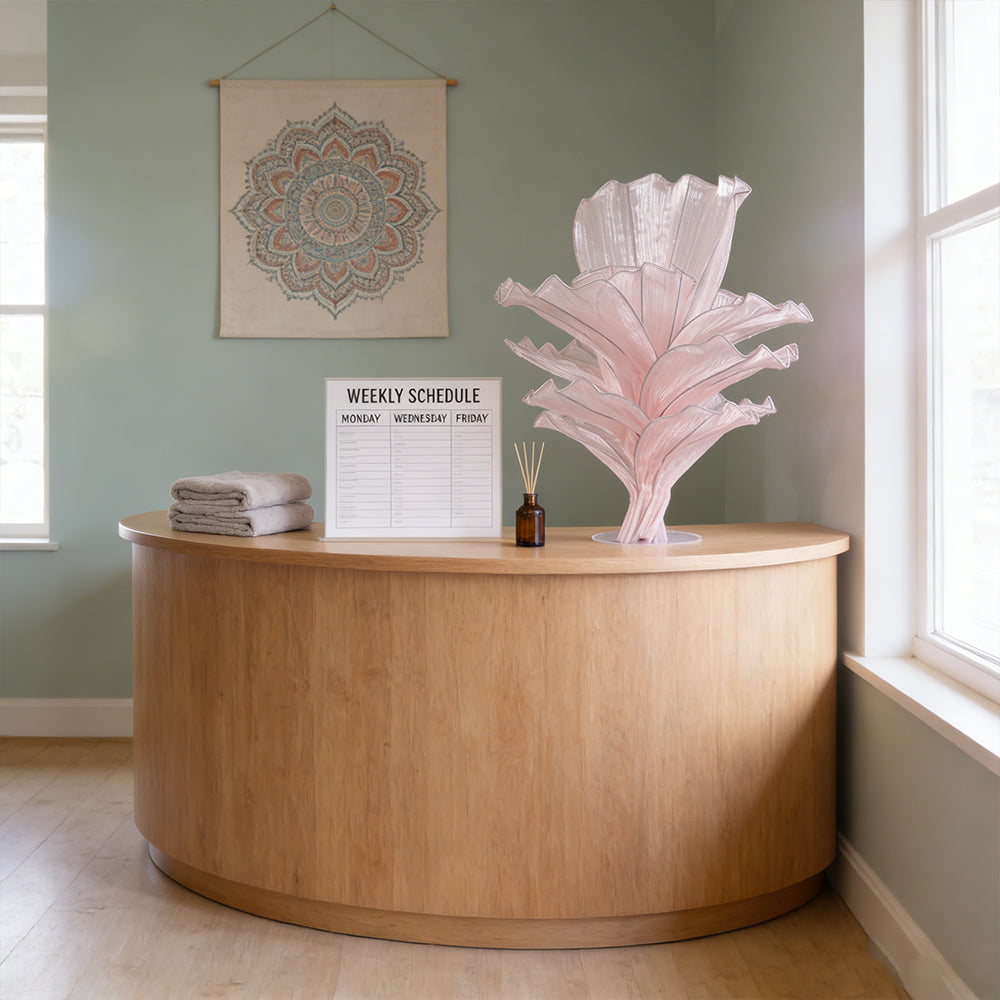 Flowerva Light Pink Table Flower Wedding Decoration (With Base)