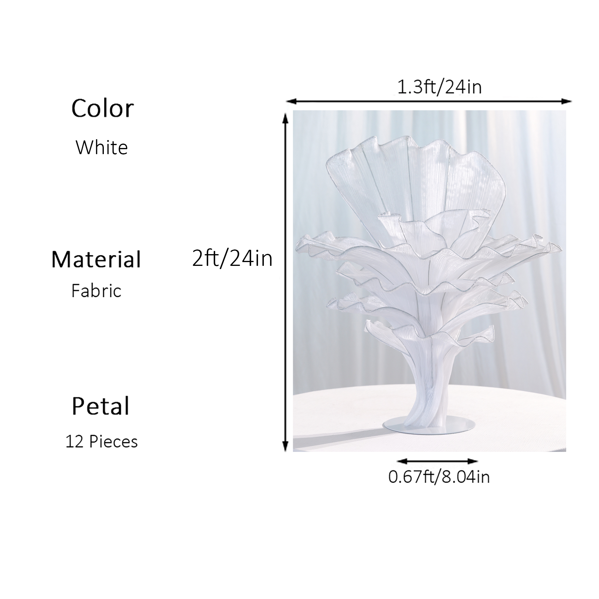 Flowerva Pure White Artistic Wedding Table Decorations