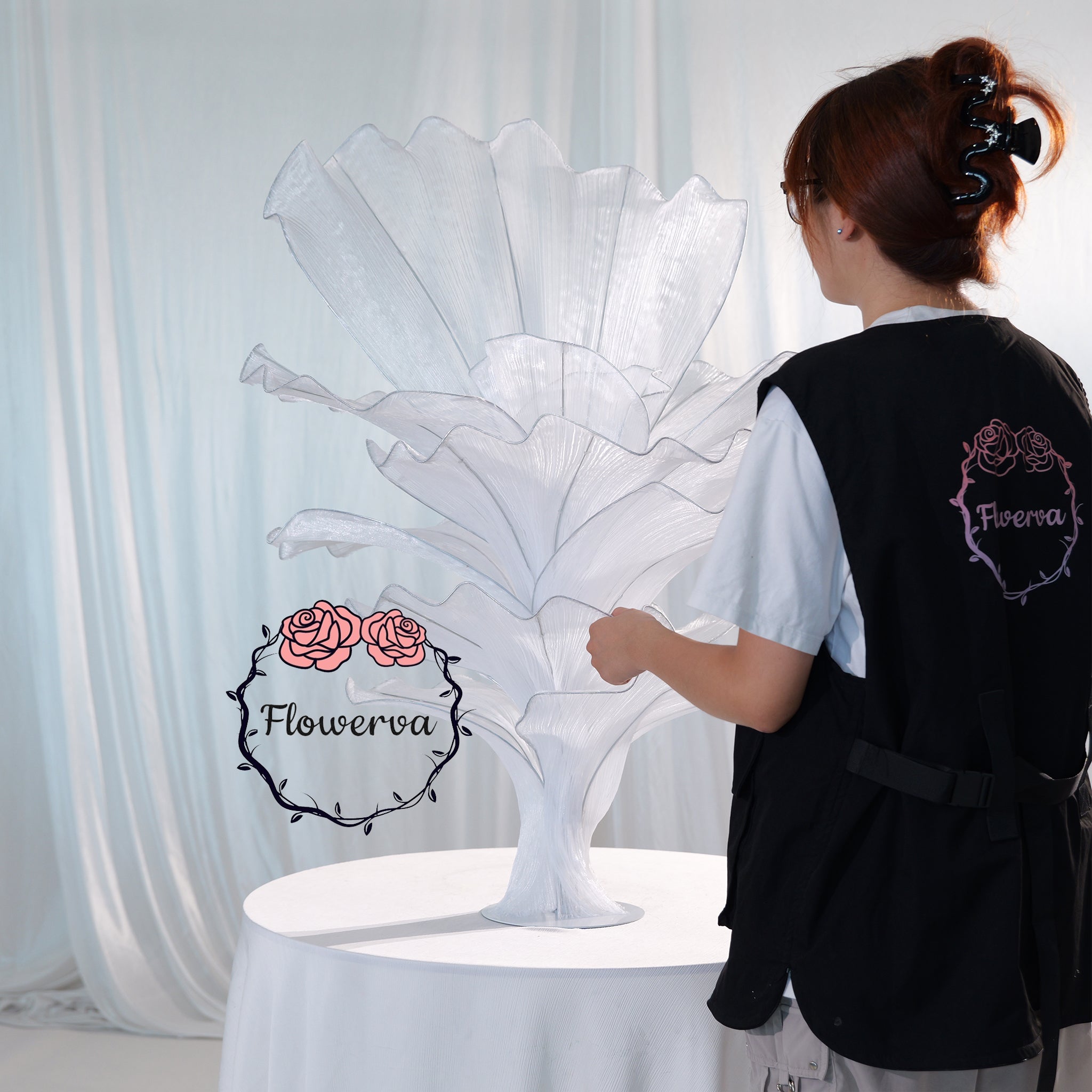 Flowerva Artistic Table Flower Wedding Decor Pure White 100cm